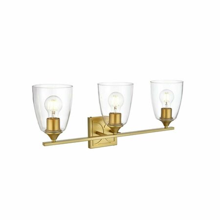 CLING 110 V Three Light Vanity Wall Lamp, Brass CL2958330